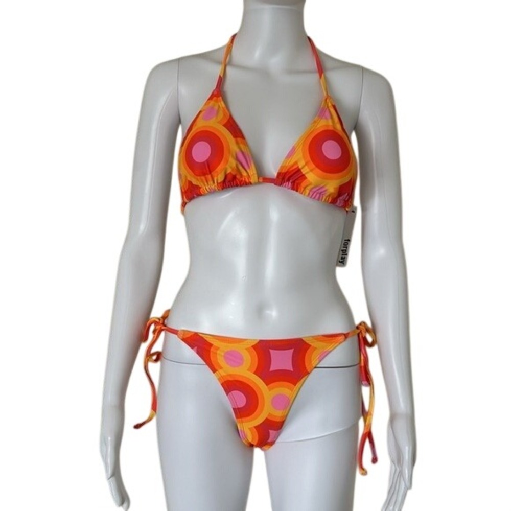ForPlay Grenada two piece Bikini top and bottom Orange Red pink & yellow - small